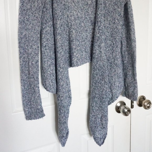 Blue knit asymmetrical cardigan - Picture 2 of 5